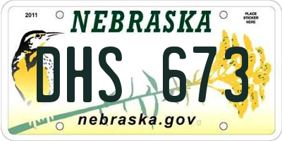 NE license plate DHS673