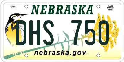 NE license plate DHS750