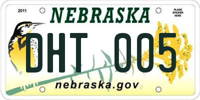 NE license plate DHT005