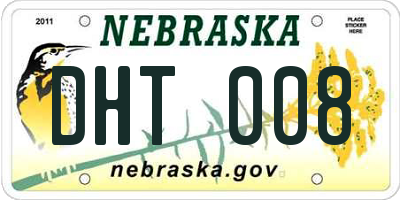 NE license plate DHT008
