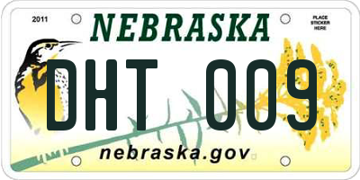 NE license plate DHT009