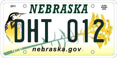 NE license plate DHT012