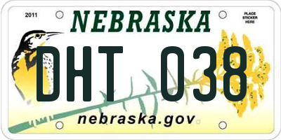 NE license plate DHT038