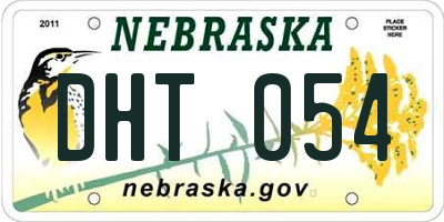 NE license plate DHT054