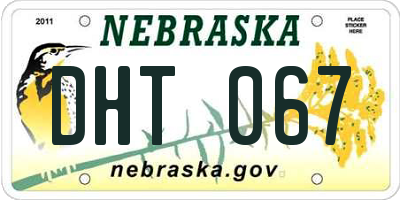 NE license plate DHT067