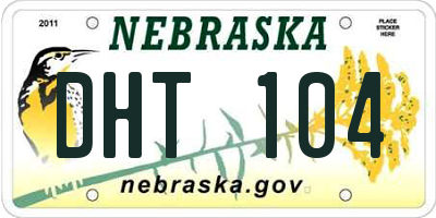 NE license plate DHT104