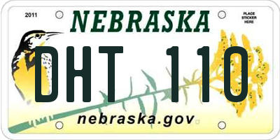 NE license plate DHT110