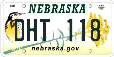NE license plate DHT118