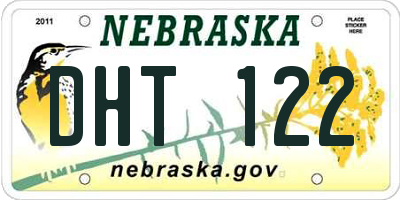 NE license plate DHT122