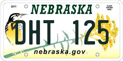 NE license plate DHT125