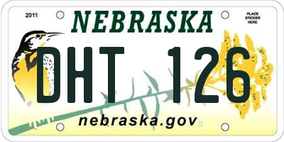 NE license plate DHT126