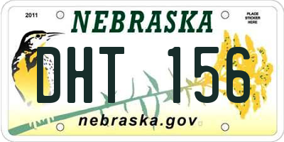 NE license plate DHT156
