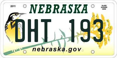 NE license plate DHT193