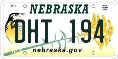NE license plate DHT194