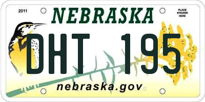 NE license plate DHT195