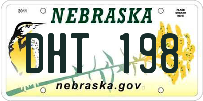 NE license plate DHT198