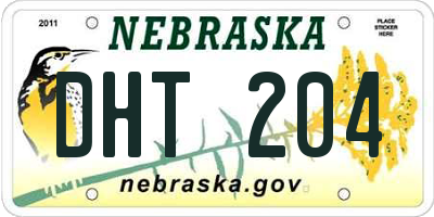 NE license plate DHT204