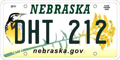 NE license plate DHT212