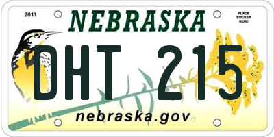 NE license plate DHT215