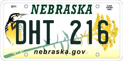 NE license plate DHT216