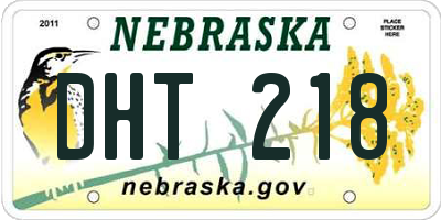 NE license plate DHT218
