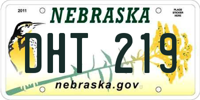 NE license plate DHT219