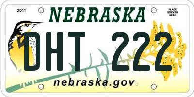 NE license plate DHT222
