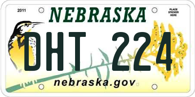 NE license plate DHT224