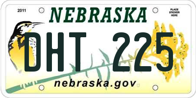 NE license plate DHT225