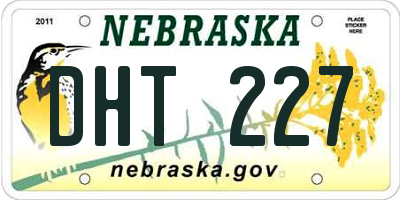 NE license plate DHT227