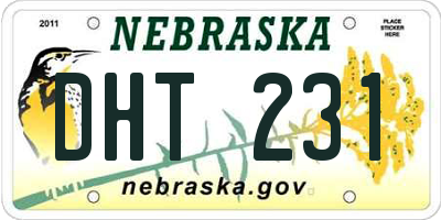 NE license plate DHT231