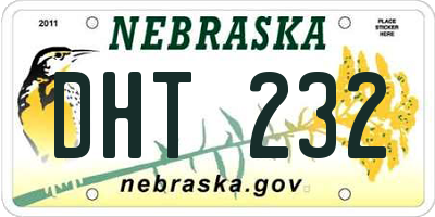NE license plate DHT232