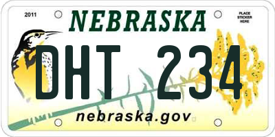 NE license plate DHT234