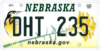 NE license plate DHT235