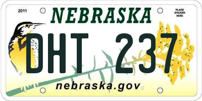NE license plate DHT237