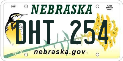 NE license plate DHT254