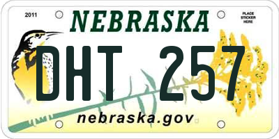 NE license plate DHT257