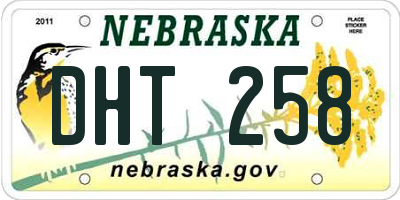 NE license plate DHT258
