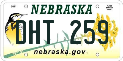 NE license plate DHT259