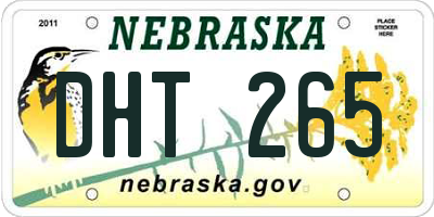 NE license plate DHT265