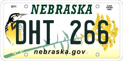 NE license plate DHT266