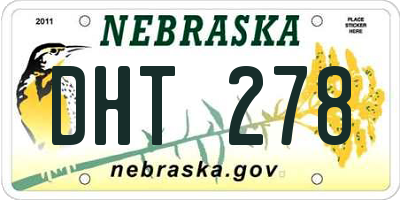 NE license plate DHT278