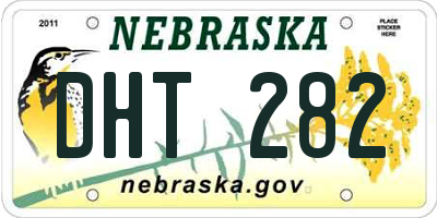 NE license plate DHT282