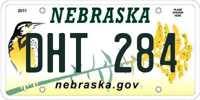 NE license plate DHT284