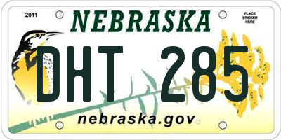 NE license plate DHT285