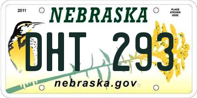 NE license plate DHT293