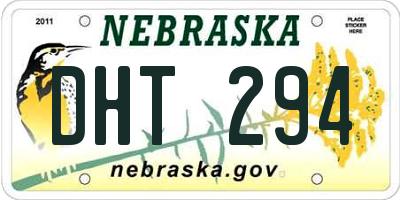 NE license plate DHT294