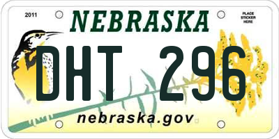 NE license plate DHT296
