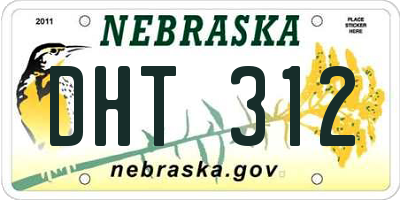 NE license plate DHT312