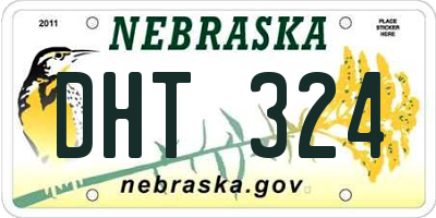 NE license plate DHT324